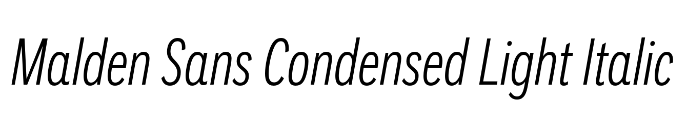 Malden Sans Condensed Light Italic